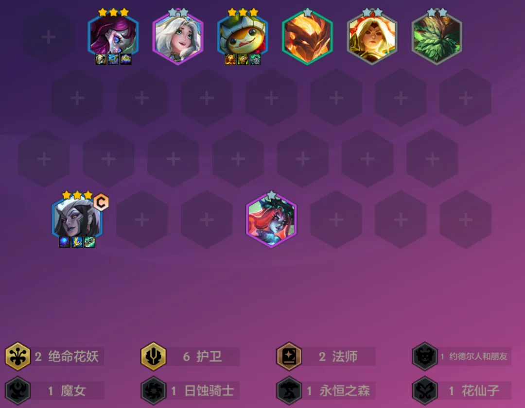 บอร์ด 6 Defender Cassiopeia จาก Team Builder ของ Golden Spatula แสดงตำแหน่ง ไอเทม และสายที่เปิด