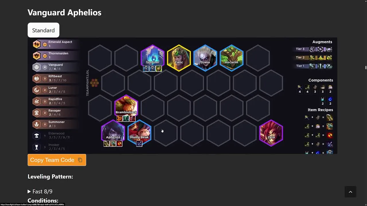 บอร์ด Vanguard Aphelios