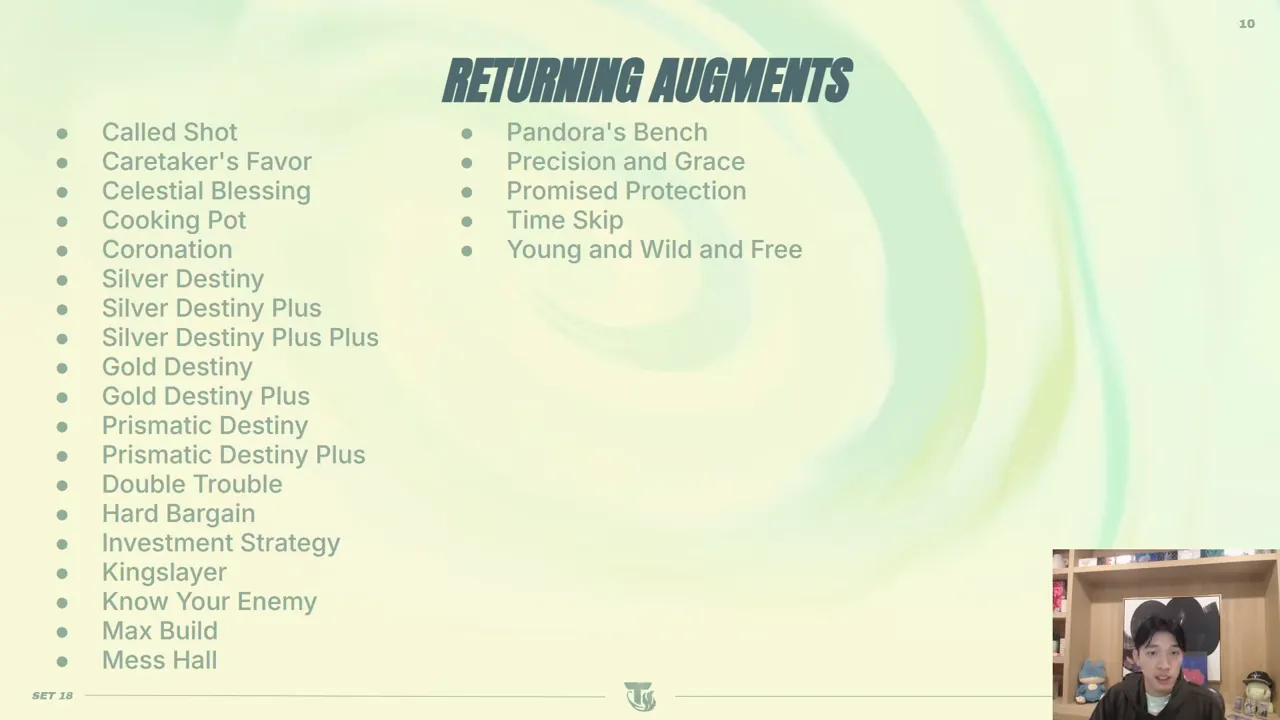 สไลด์ Returning Augments รายชื่อ 23 ตัว ถอดจากรูปเป็น bullet ด้านล่าง