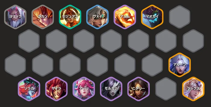 บอร์ด AP Flex ใช้แกน Juggernaut(6) เดิม เสริม Soraka, Zyra, Ahri, Morgana, Nidalee, Alune, Lux