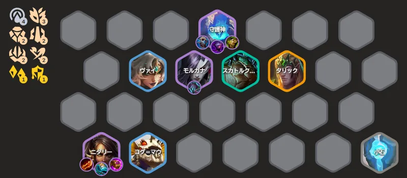 บอร์ด Invoker Nidalee จากคลิป Kanata — Sentinel, Vi, Scuttle Crab, Taric หน้า / Morgana / Nidalee ถือไอเทม กับ Kog'Maw ห