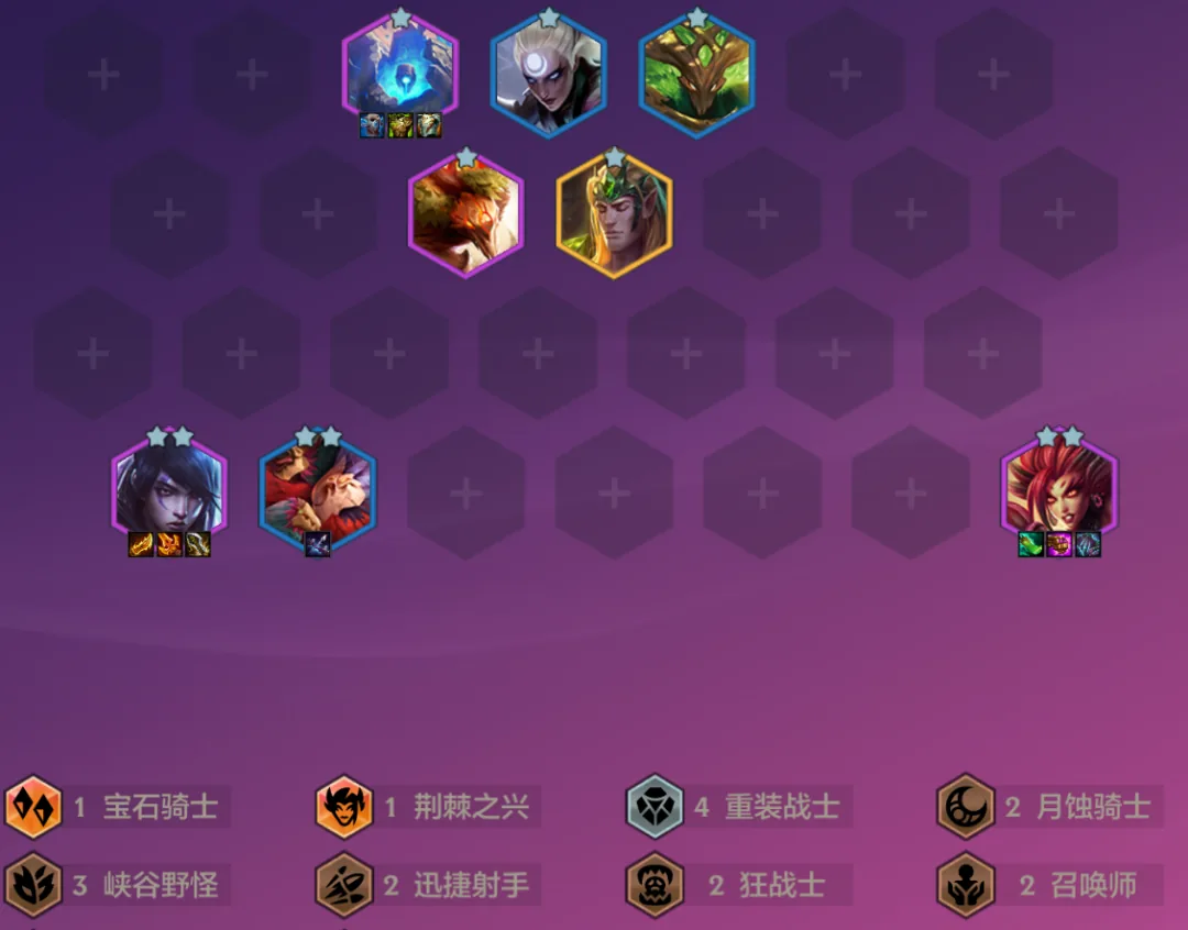 บอร์ด Executioner Zyra จาก Team Builder ของ Golden Spatula แสดงตำแหน่ง ไอเทม และสายที่เปิด