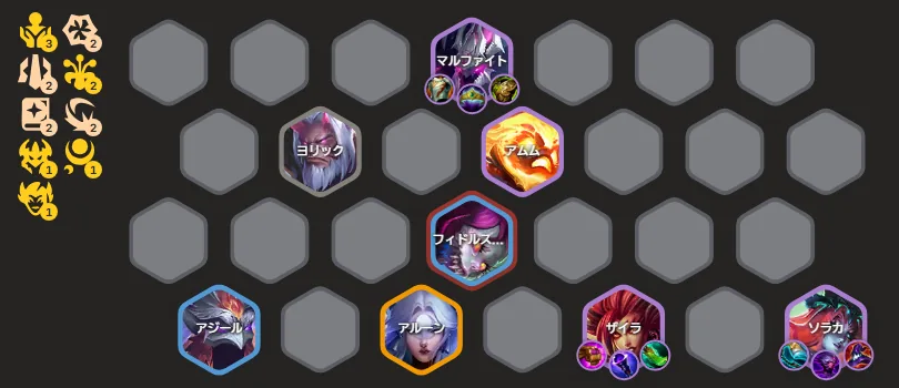 บอร์ด AP Flex — Malphite แทงค์เดี่ยว, Yorick Amumu Fiddlesticks, Azir Alune Zyra Soraka หลัง