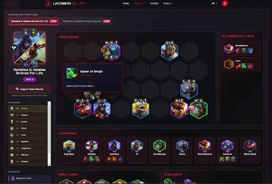 บอร์ด Aphelios & Nidalee Bronze For Life ที่ 10:40