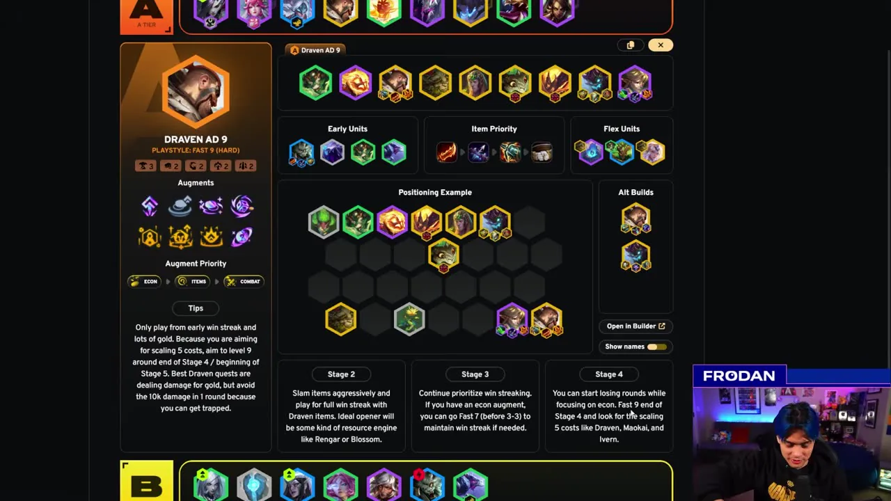 บอร์ด Draven AD 9 — จากคลิป TFT Academy นาที 19:40