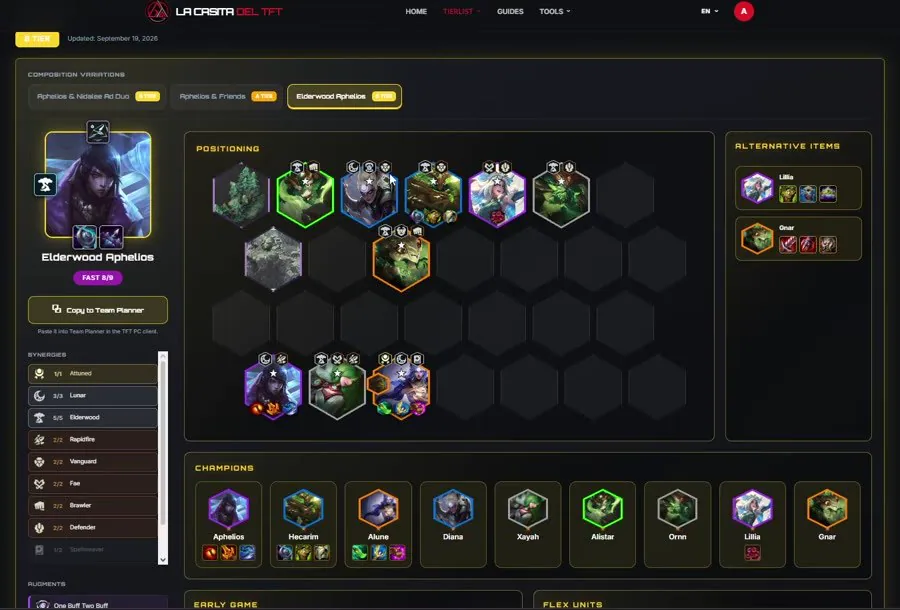 บอร์ด Elderwood Aphelios ที่ 22:25