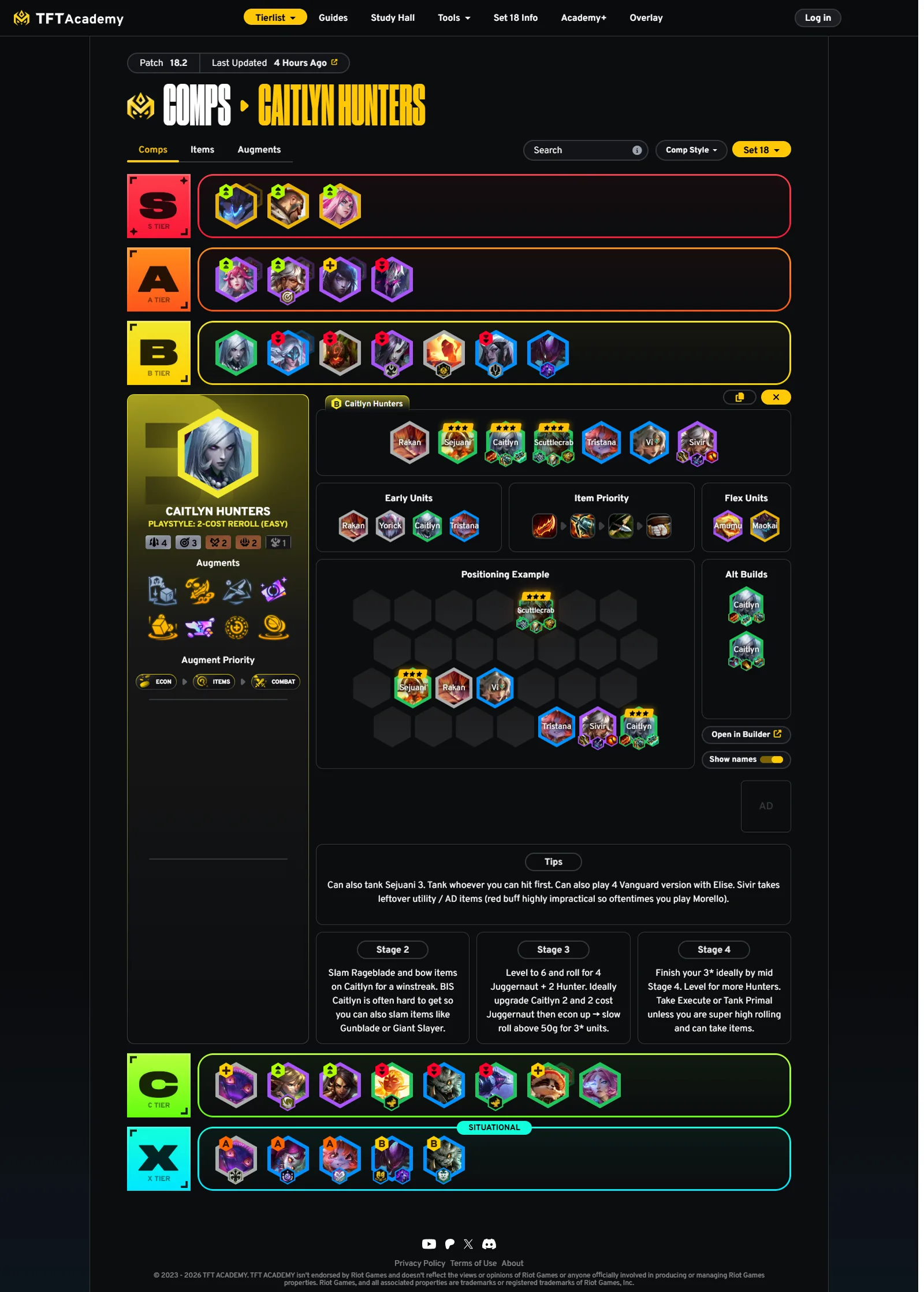 Caitlyn Hunters: บอร์ด ตัว Flex และแผนราย Stage จาก TFT Academy