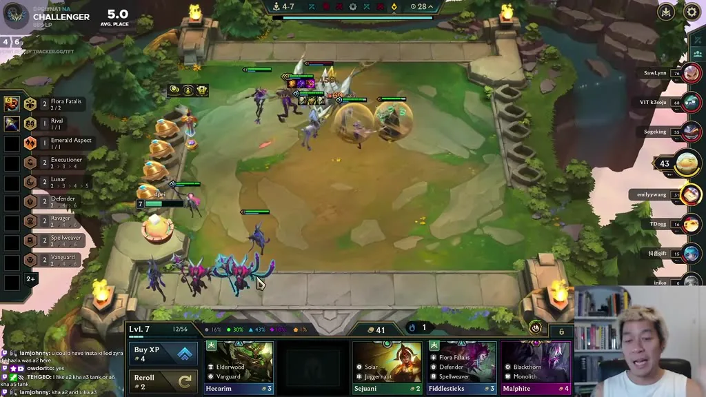 เลเวล 7 ด่าน 4-7 ที่ 22:20: แถบเทรตซ้ายมือ Flora Fatalis 2, Executioner 2, Lunar 2, Defender 2, Ravager 2, Spellweaver 2