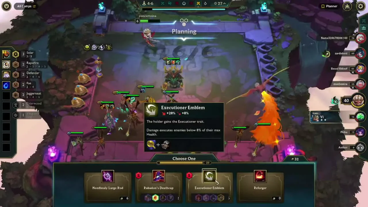 ตัวเลือกไม้เท้า Rabadon's Deathcap ตรา Executioner และ Reforger
