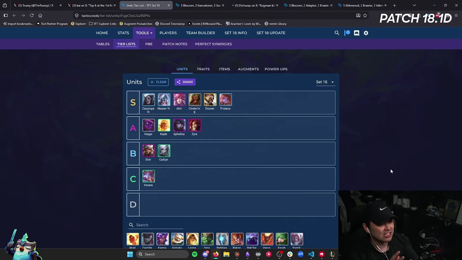 tier list ยูนิตของ kai บน 18.1C