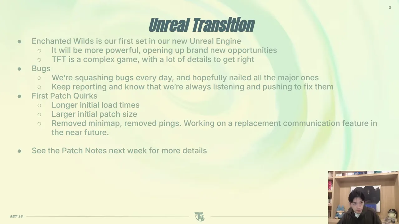 สไลด์ Unreal Transition: Enchanted Wilds เป็นเซ็ตแรกบน Unreal Engine, กำลังไล่แก้บั๊กทุกวัน, แพตช์แรกโหลดนานขึ้น ไฟล์ใหญ