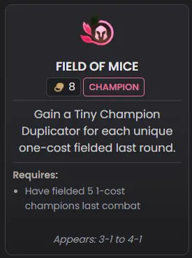 การ์ด Field of Mice