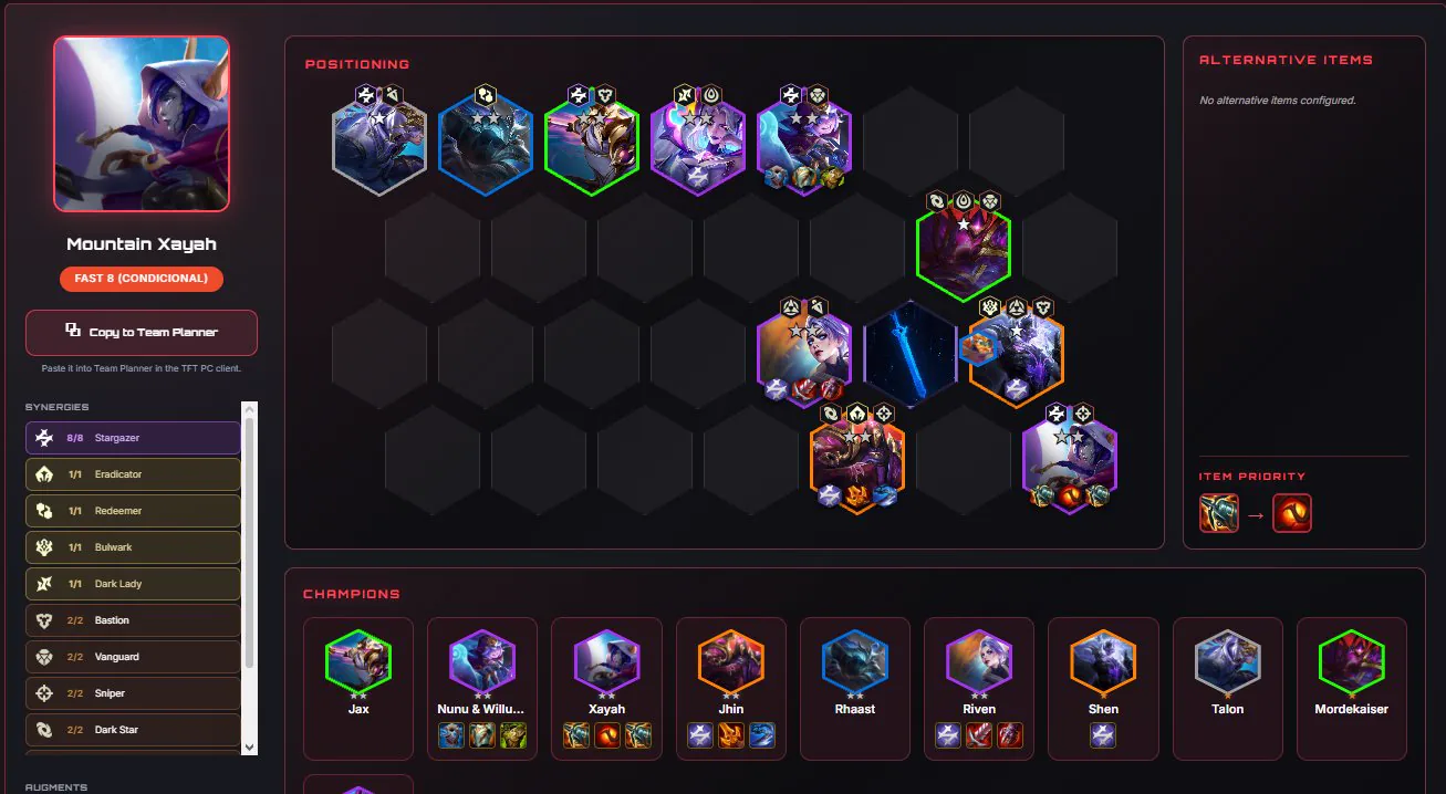 การ์ดคอมพ์ Mountain Xayah ของ Set 17